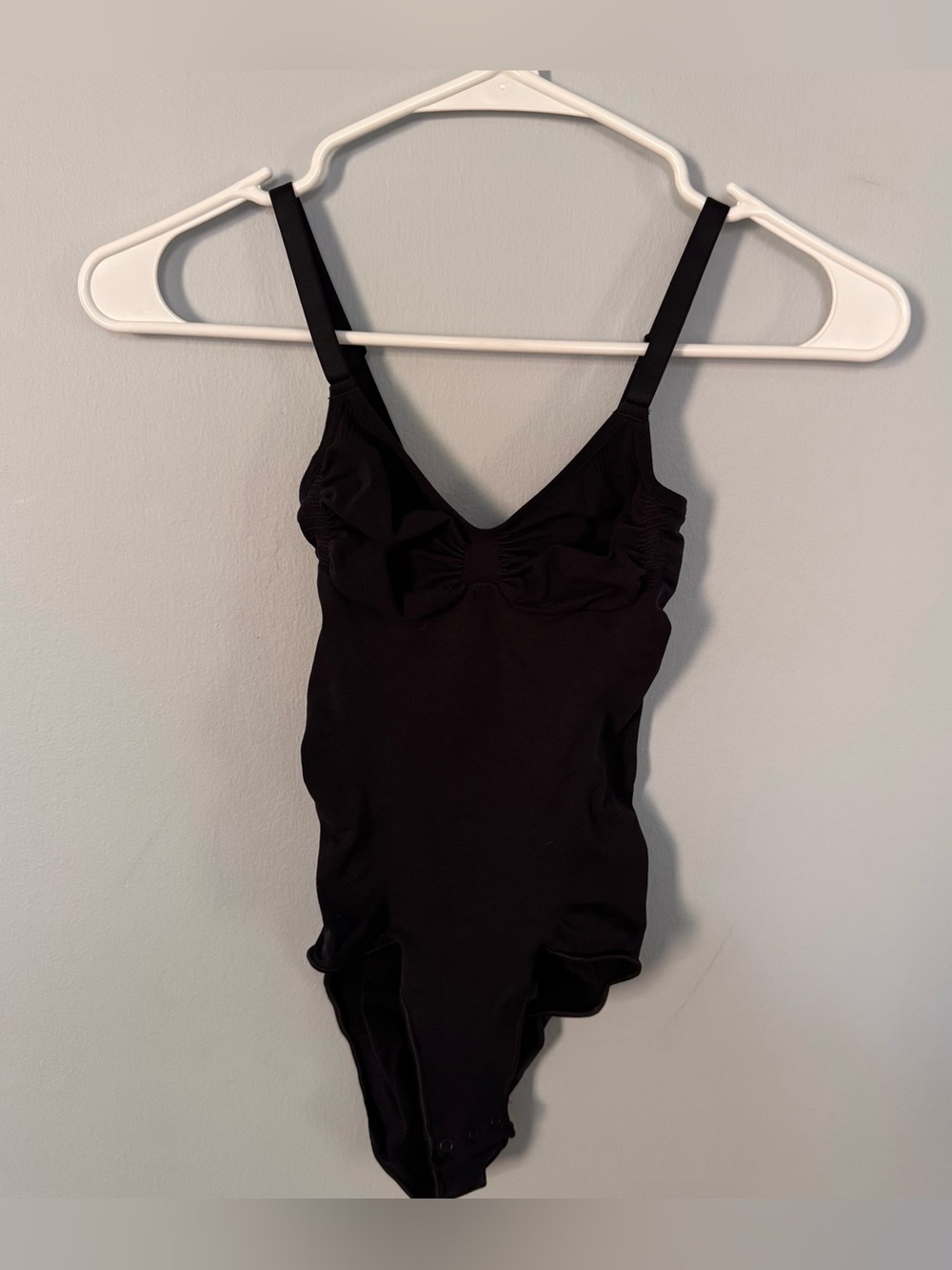 Skims Seamless Sculpt Bodysuit Black Adjustable Straps Snap Gusset Shapewear